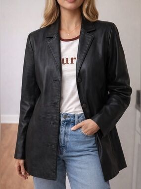 Vintage Juliet Michelle Black leather jacket.  medium